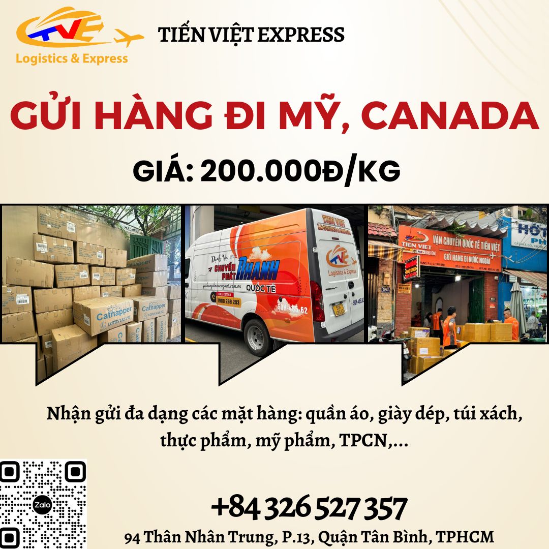 Gửi hàng đi USA, Canada - Tiến Việt Express